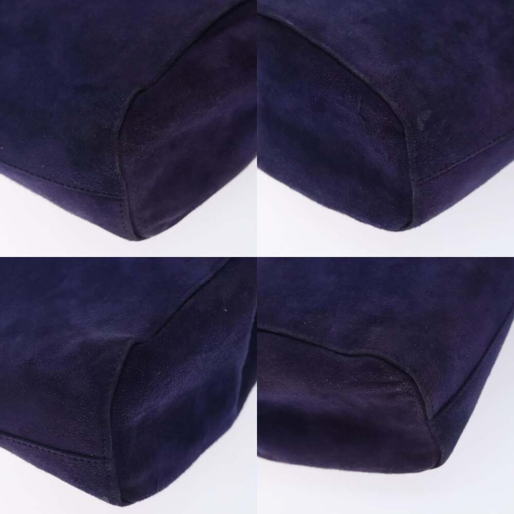 PRADA Hand Bag Suede Purple Gold - Picture 10 of 12